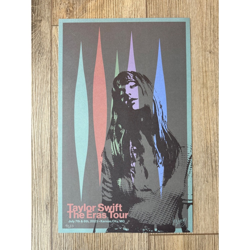 Taylor Swift The Eras Tour Poster Kansas City MO July 7-8 2023 VIP Lithograph